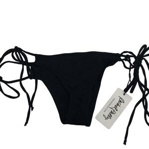 Rachel Pally Womens Vanuata Side Tie Bikini Bottom Black Size Small NWT